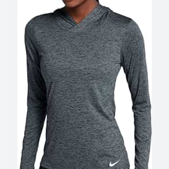 Nike Gray Dri-Fit Lightweight Hooded Long Sleeve Athletic Sports Top Size XS - Picture 6 of 10